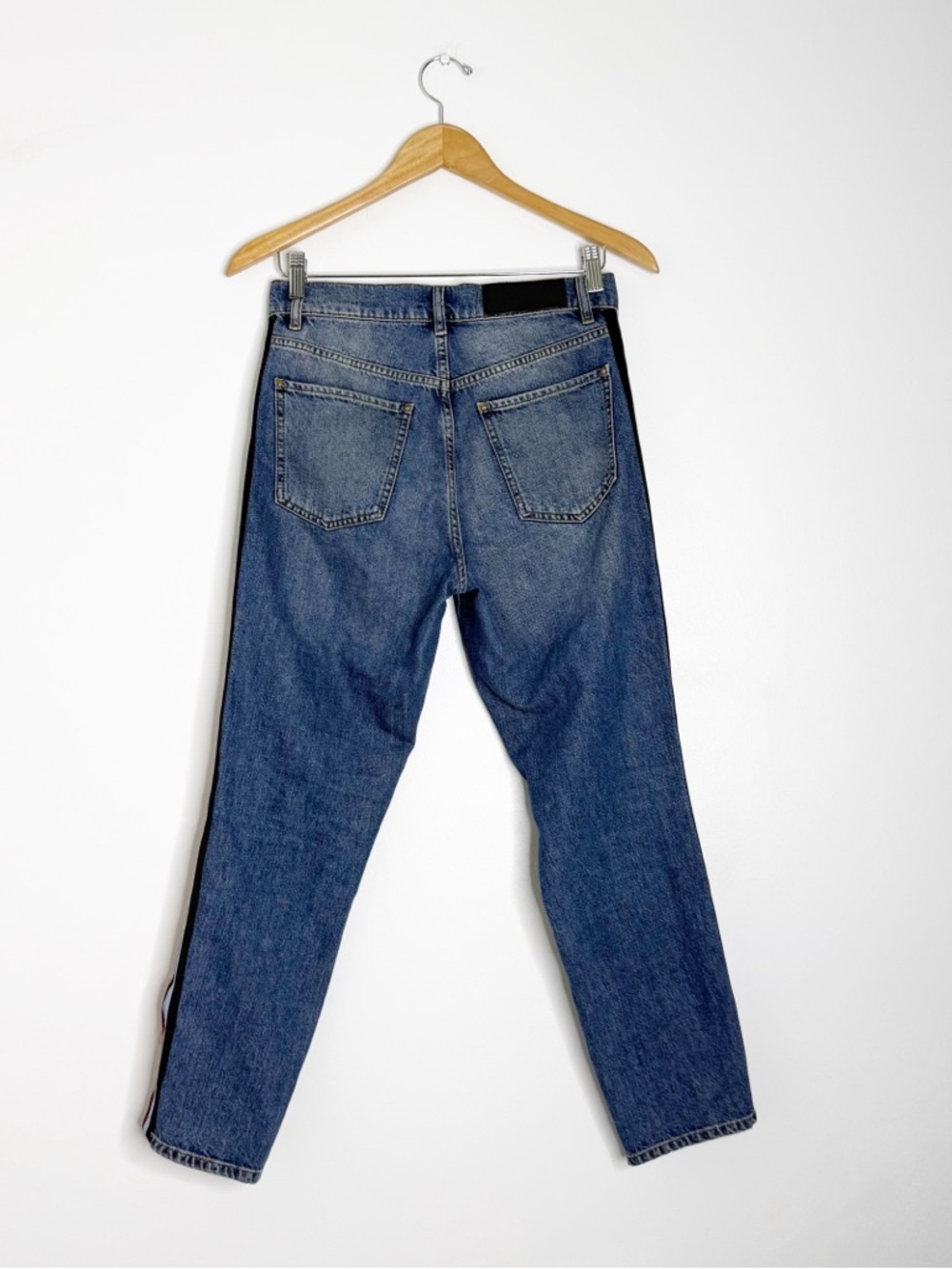 Victoria Victoria Beckham Stripe Fringe Crop Jeans Size 25 - Picture 8 of 10